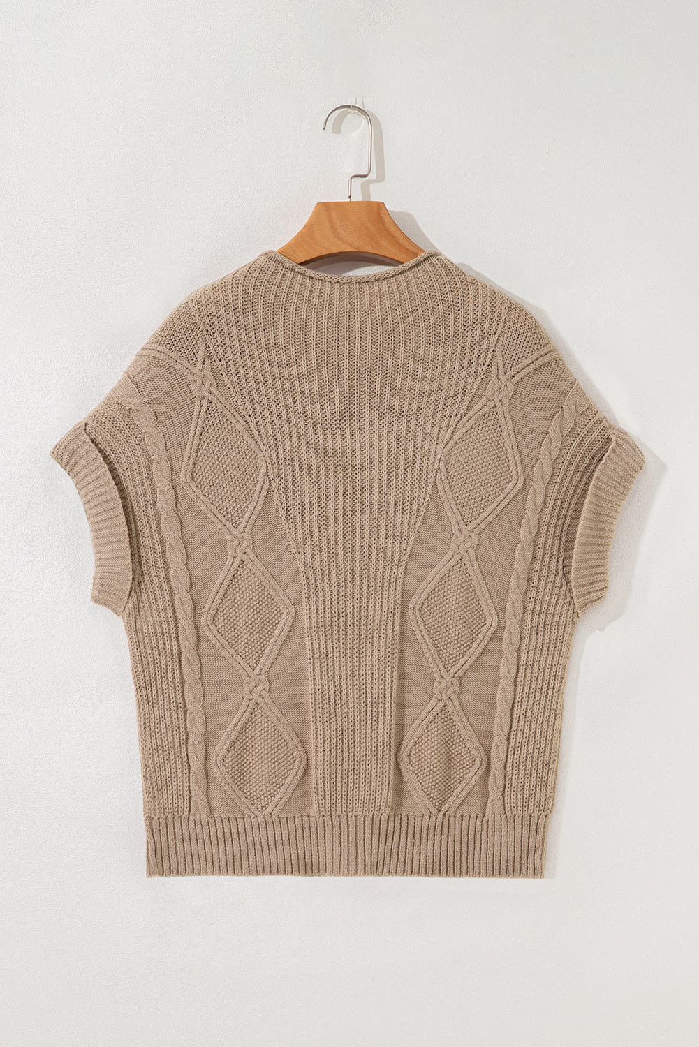 Knit High Textured High Neck Knit Top T Shirt in Smoke Gray