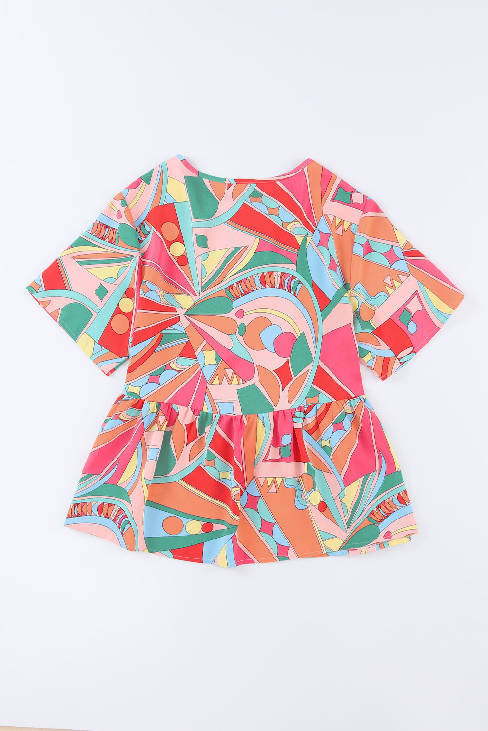 Women's Split Flowy Bohemian Pattern Blouse