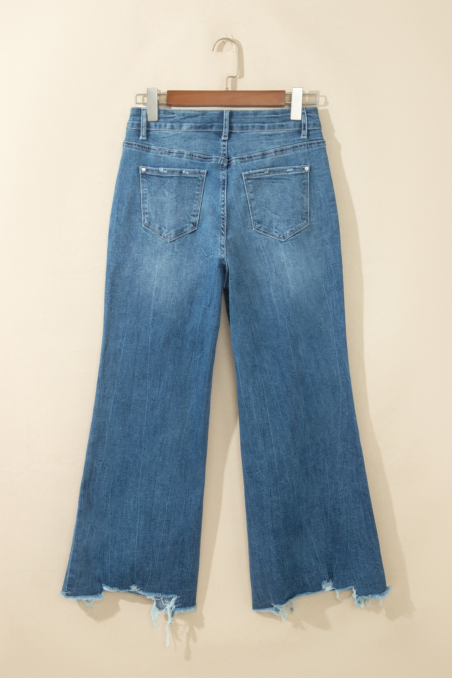 Women High-Waisted Ashleigh Blue Frayed Hem Flare Jeans