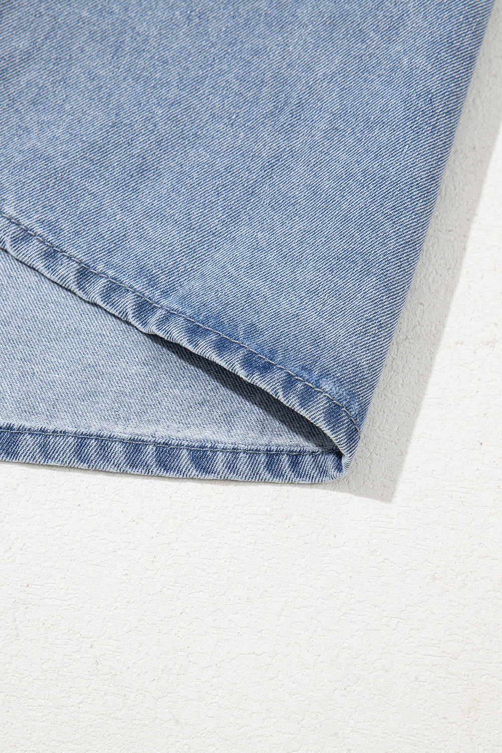 Bubble Neck Sleeve Square Denim Babydoll Dress