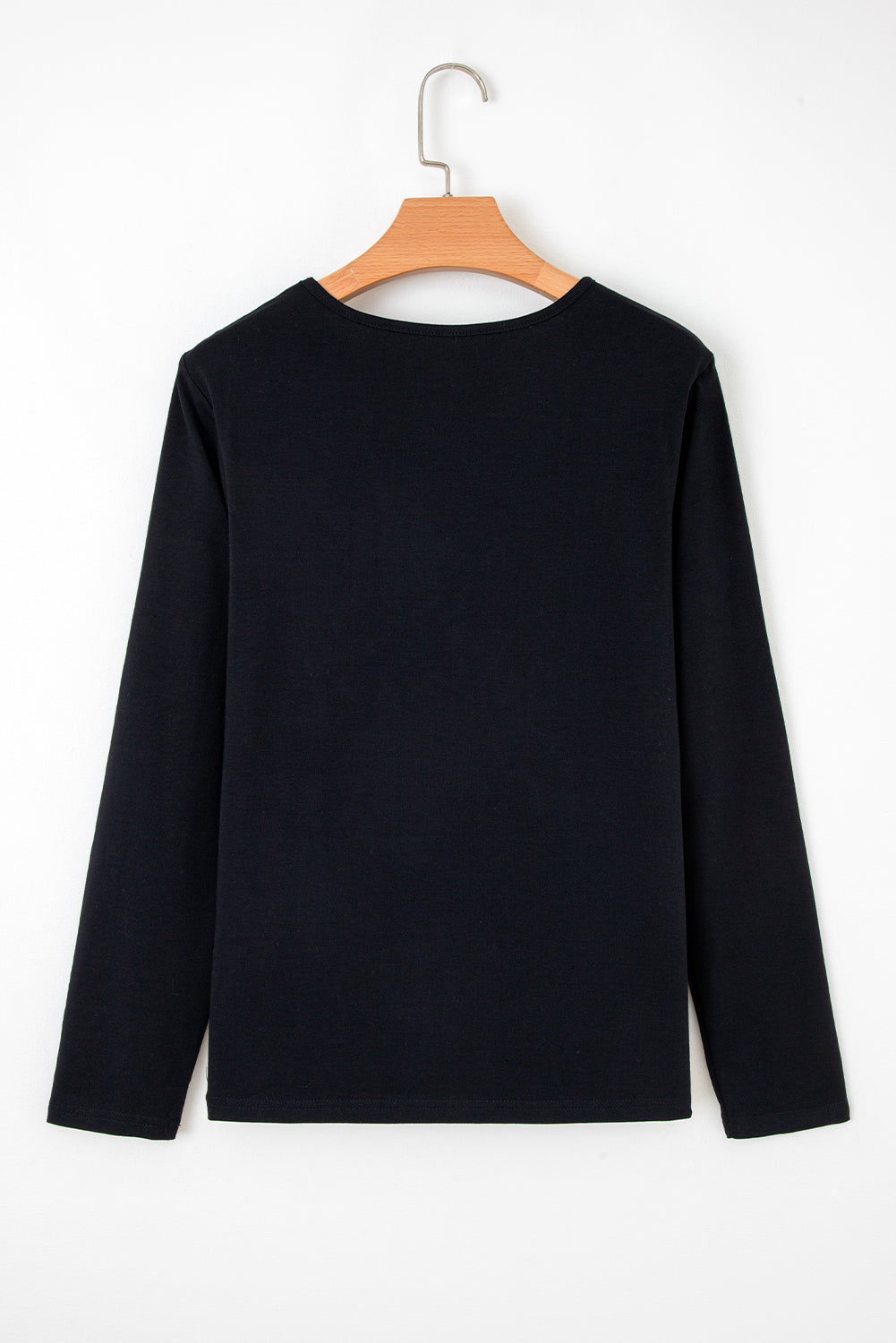 Asymmetric Seam Detail Solid Long-Sleeved Top Style