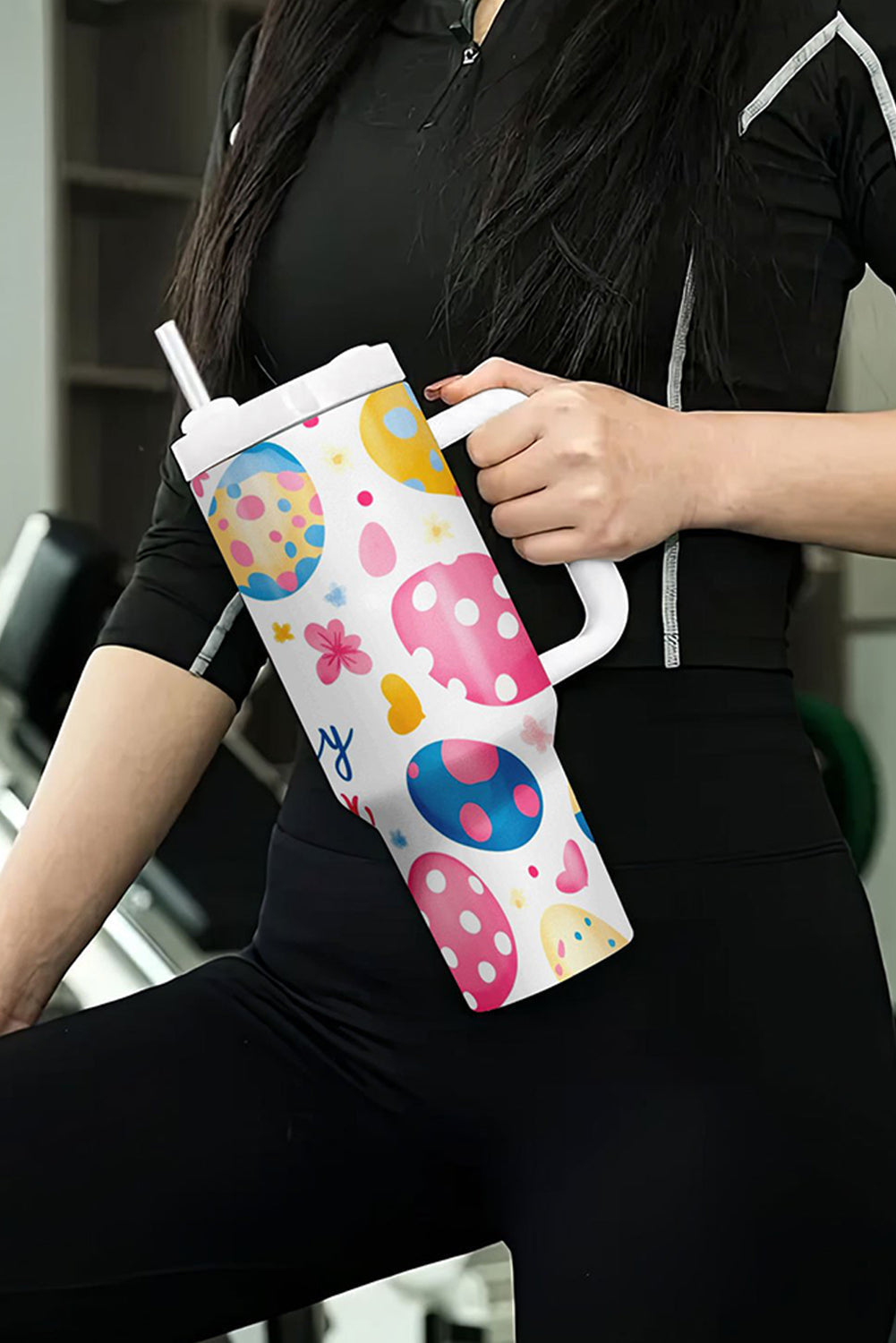 Happy Eggs Easter Bunny Printed Thermal Tumbler