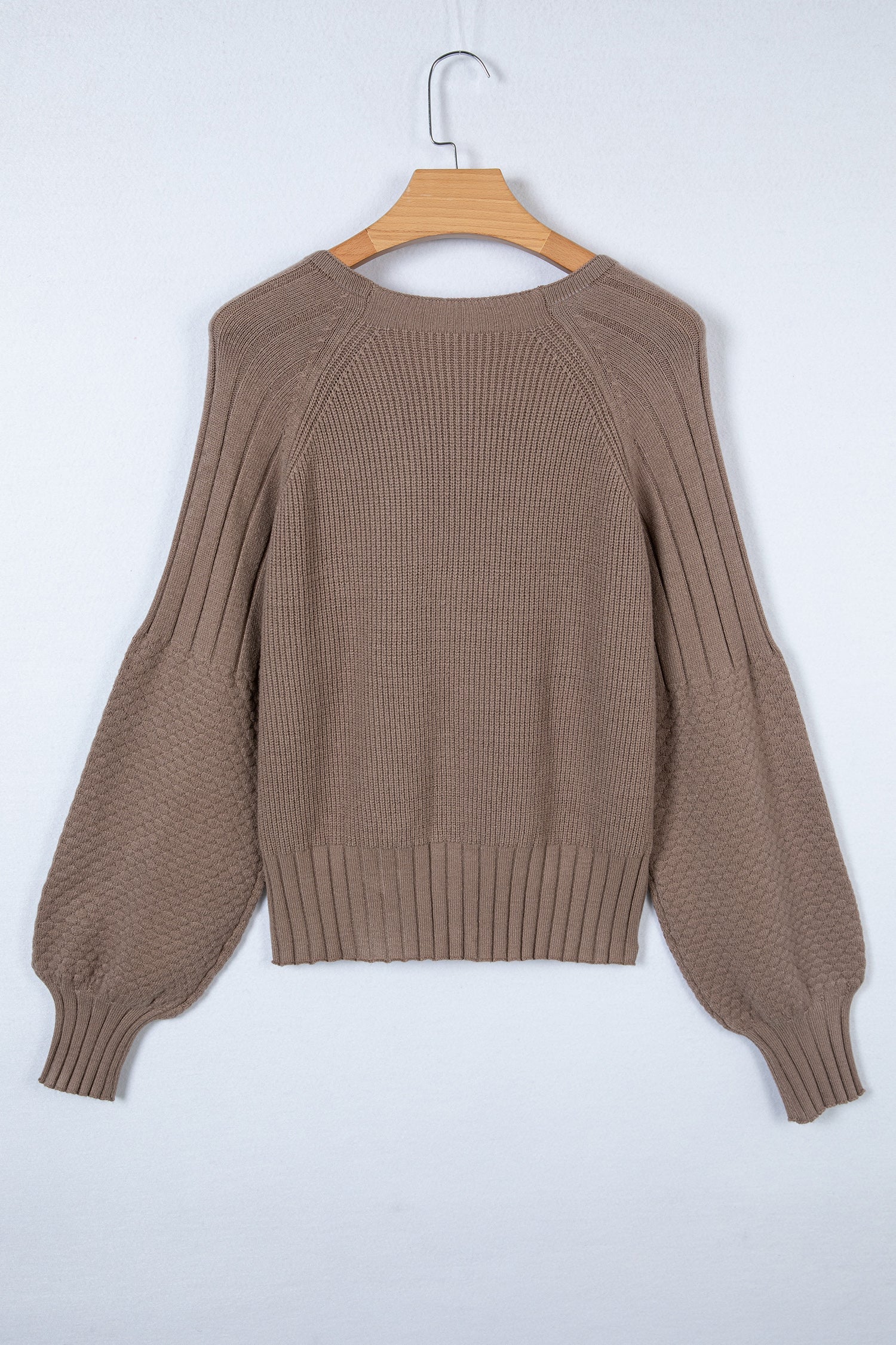 Mixed Button Texture Knit V-Neck Cardigan Knit Top