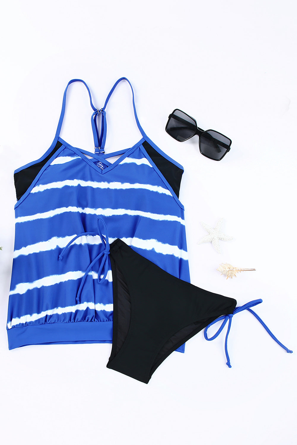 Women's Stripes Patchwork Tankini