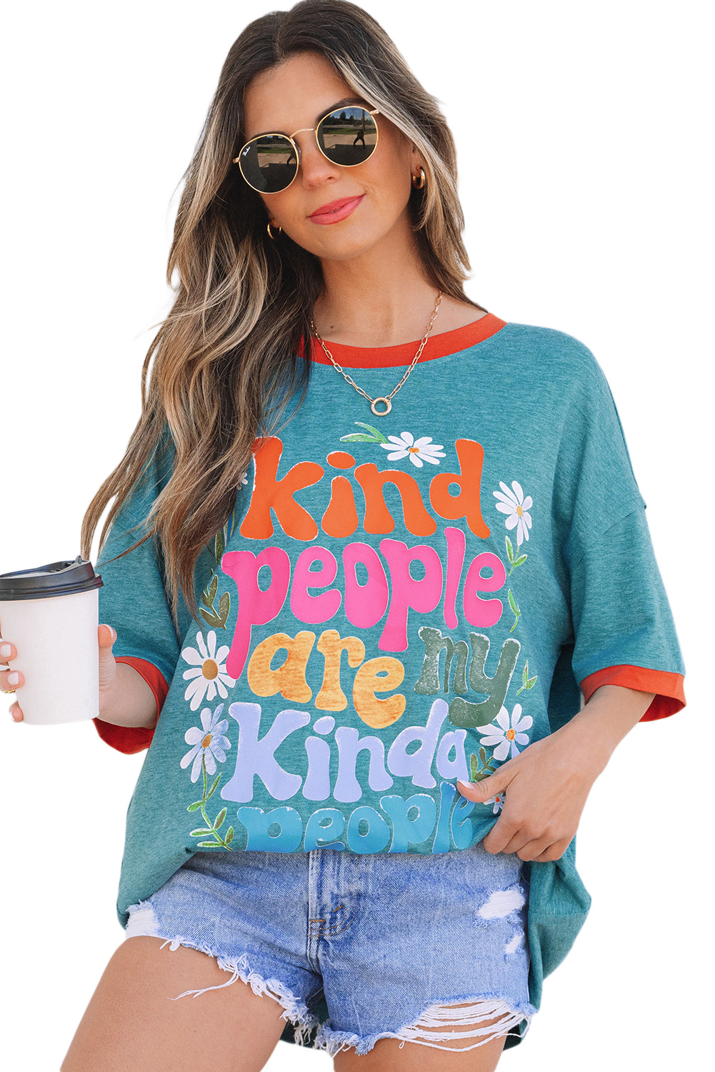 Kind People are My Kind People Graphic Oversized Tee