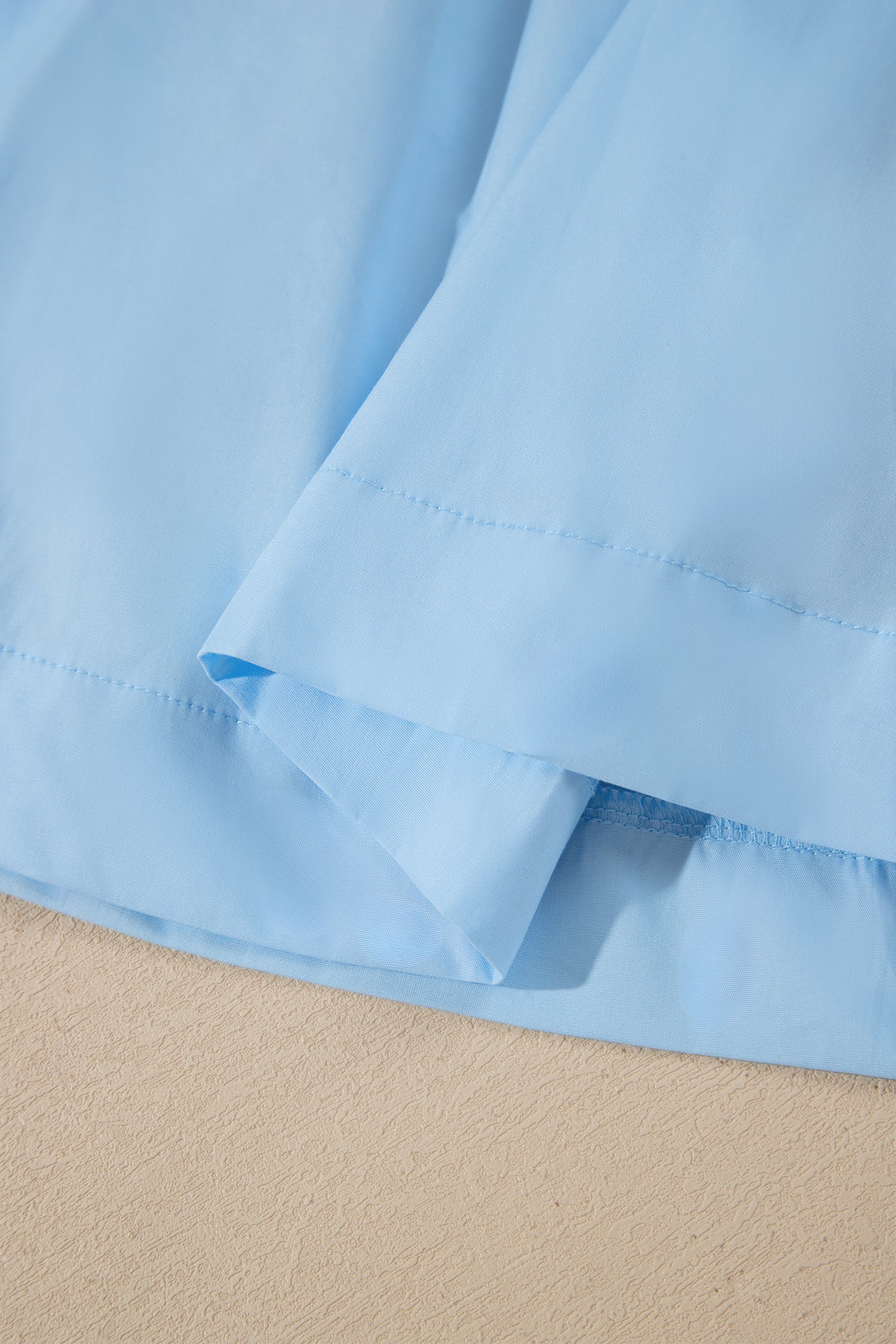 Cute Sky Blue Stripe Slim Tank Contrast Ruffle Mini Skort Set