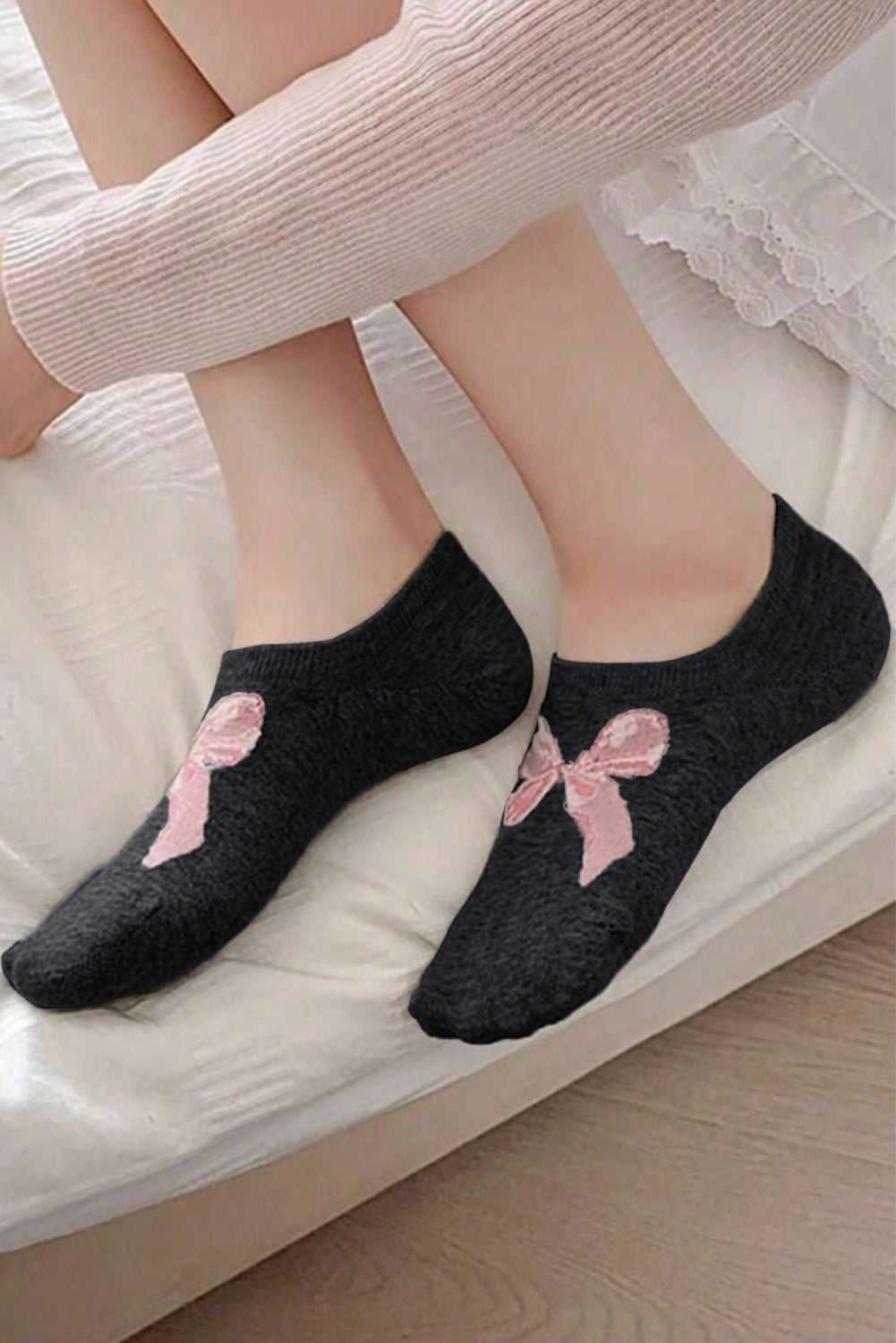Knot Soft Bow Soft No Show Socks