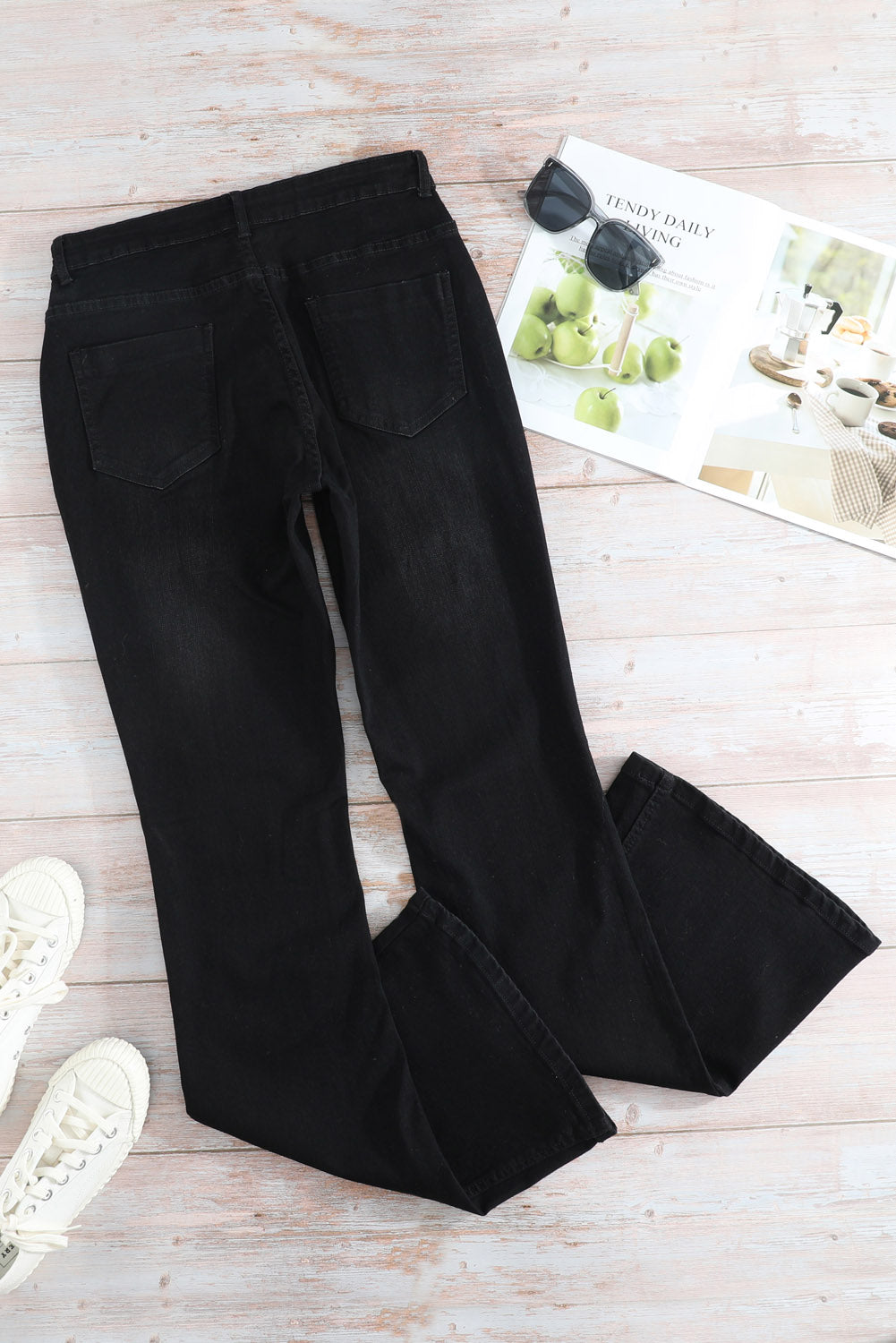 Jeans for Women Wash Vintage Black Wide-Leg