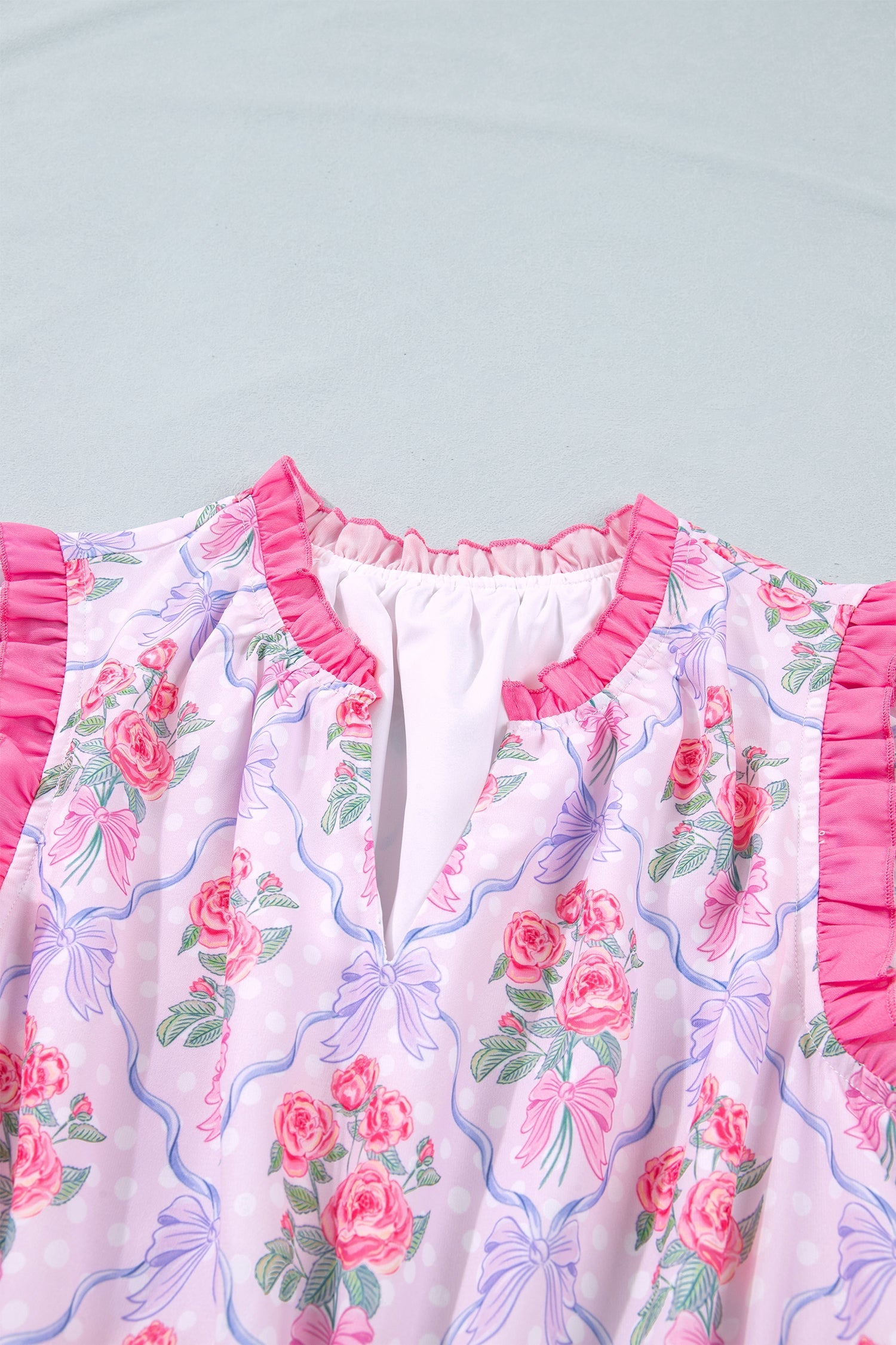 Tiered Ruffles Sleeveless Summer Floral Dress in Purple