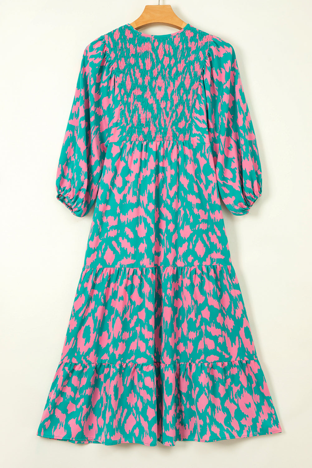 Women's Dress Featuring Tie-Front Notched Neck Long