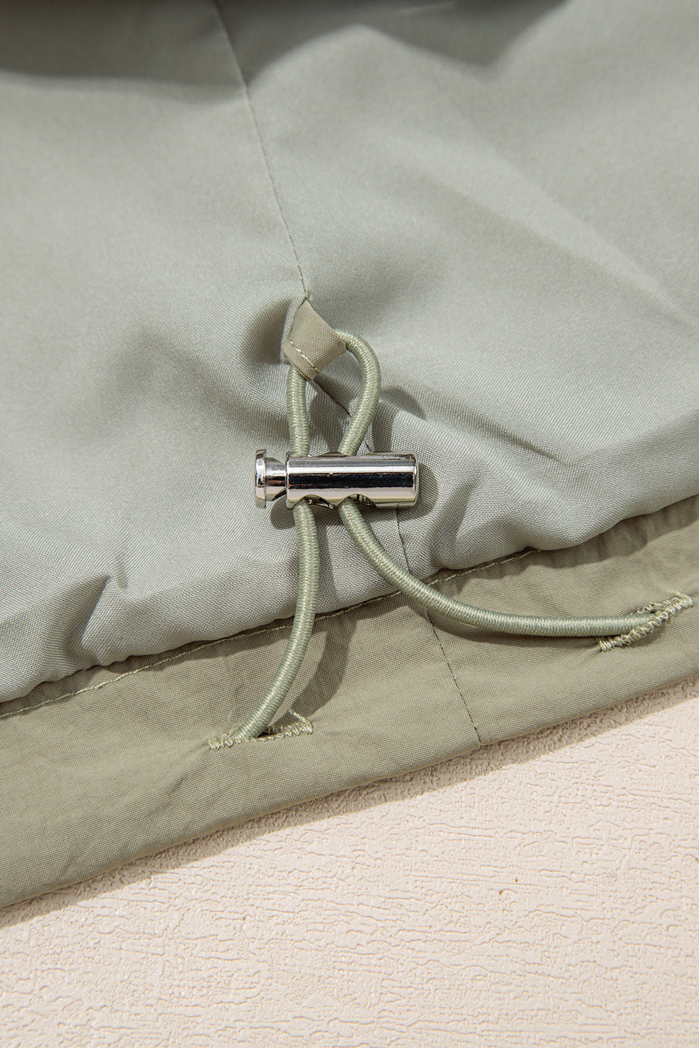 Zip Laurel Green Pocket Cropped Hooded Utility Jacket