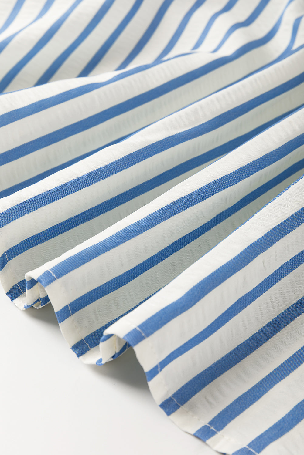 Stripe Sleeve Knotted Bracelet Shift Mini Dress in Sky Blue