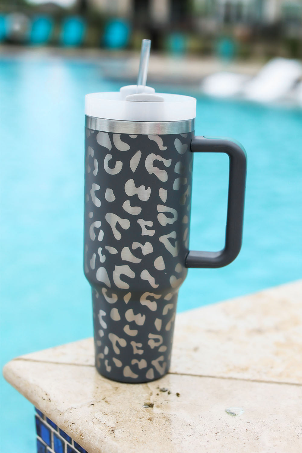 Stainless Leopard-Print 40OZ Steel Portable Cup with Handle