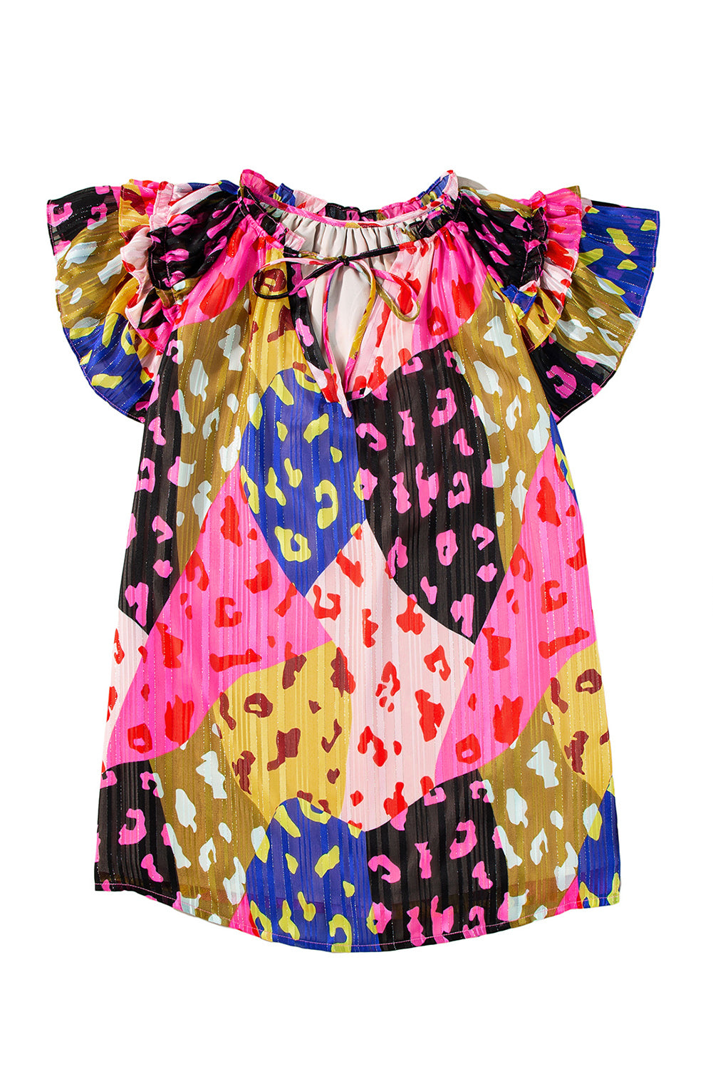 Women's Blouse Featuring Rose V Neck Crinkled