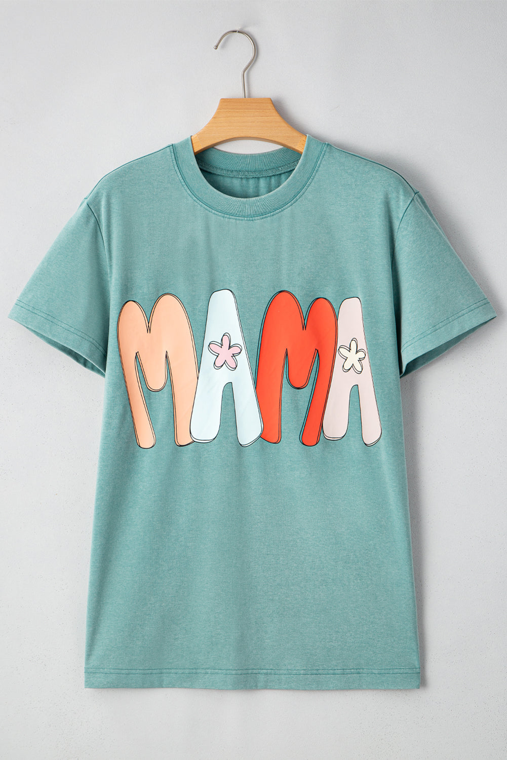 MAMA Printed Mineral Wash Crewneck T Shirt