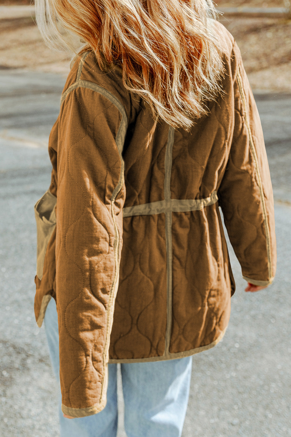 Women's Drawcord Stitching Quilted Jacket