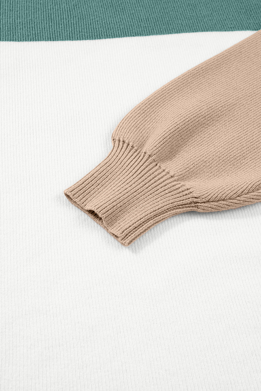 Plain Rib-Knit Colorblock Rib-Knit Knit Baggy Knit Top