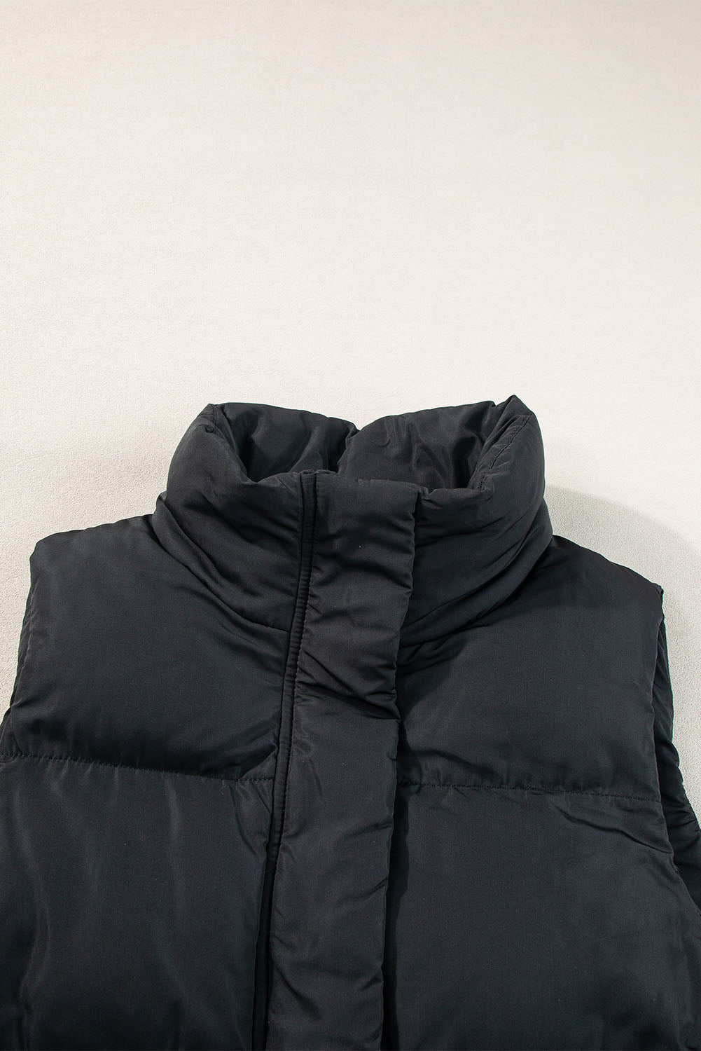 Windproof Longline Full Zipper Puffer Vest