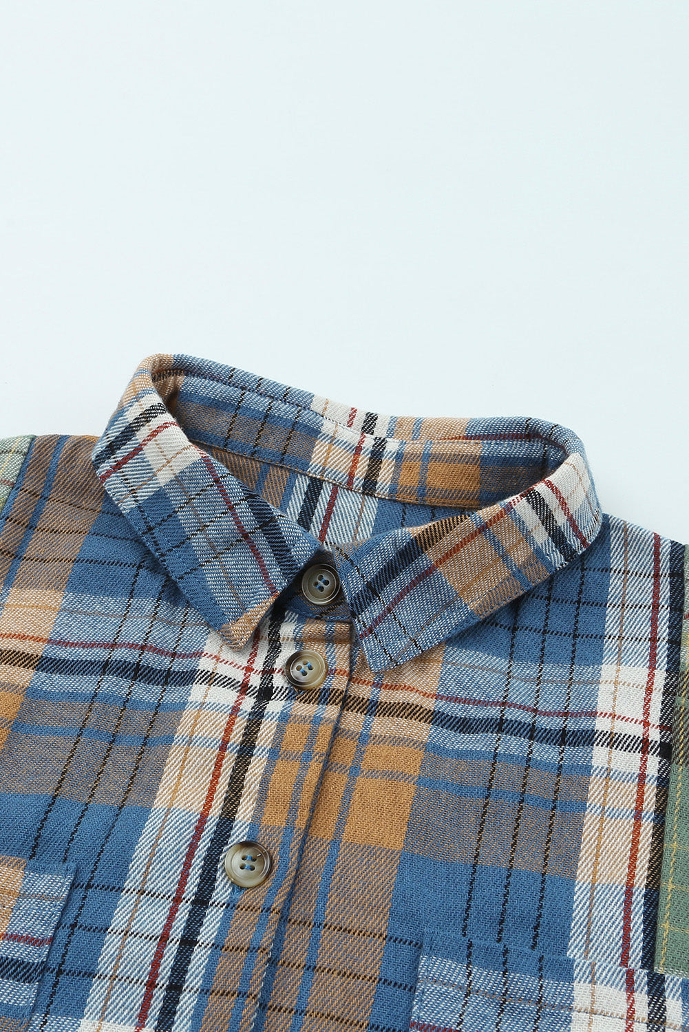 Shacket for Women Chest-Pocket Detail Button Up Plaid
