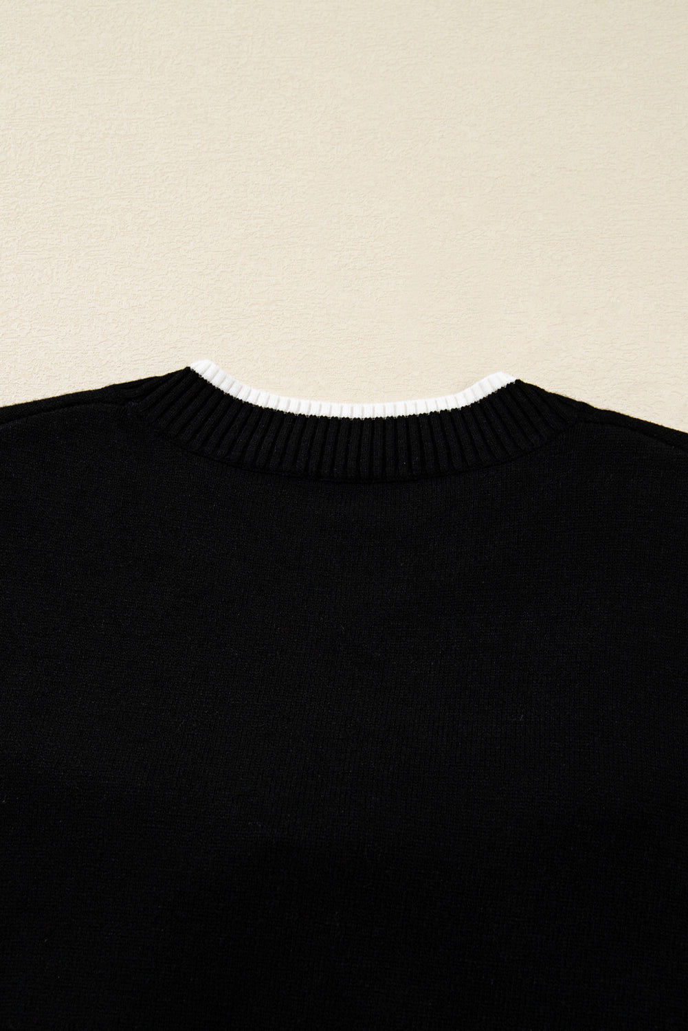 Trim Big Contrast Big Bow Accent Holiday Cropped Knit Top