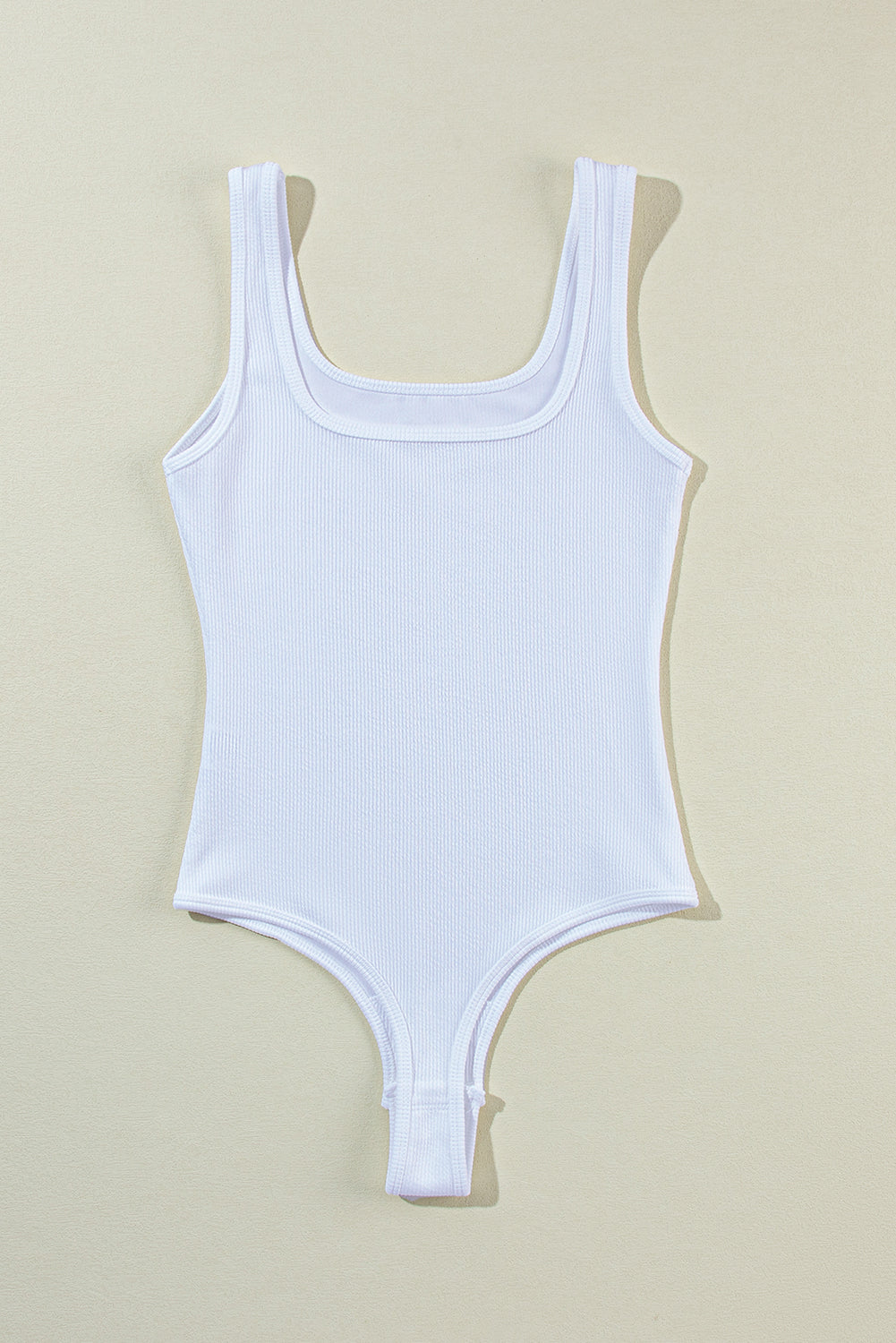 Women's Bodysuit Featuring Knitted Sleeveless Rib-Knitted