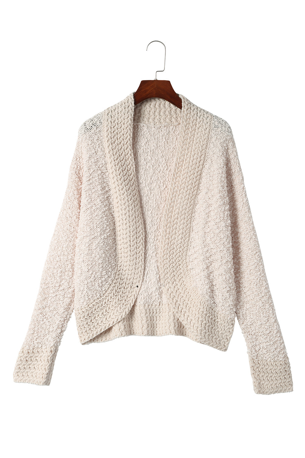 Cardigan for Women Open Front Popcorn Knitted