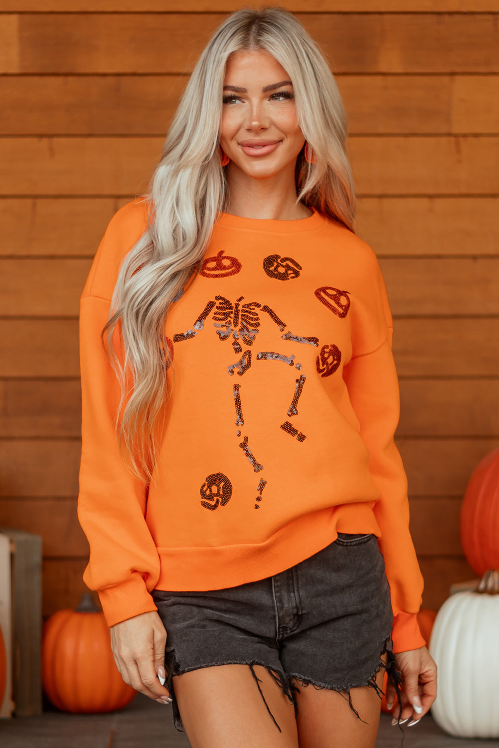 Dancing Critters Sequin Halloween Crewneck Sweatshirt
