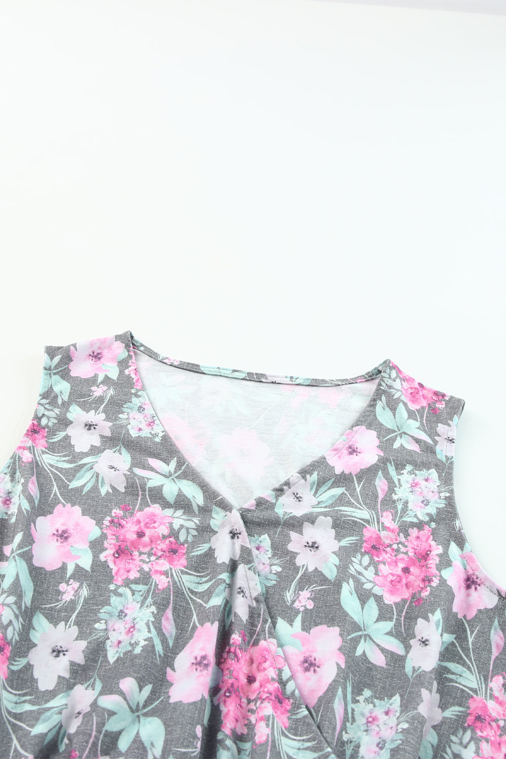 Romper for Women Vintage Wash Floral-Print Print Sleeveless