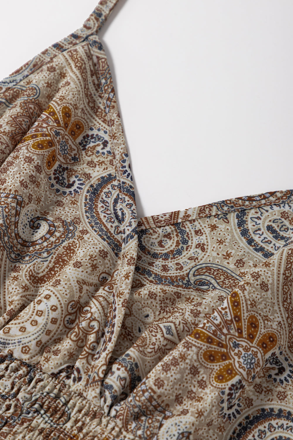 Paisley Printed Spaghetti Strap Babydoll Tank Top
