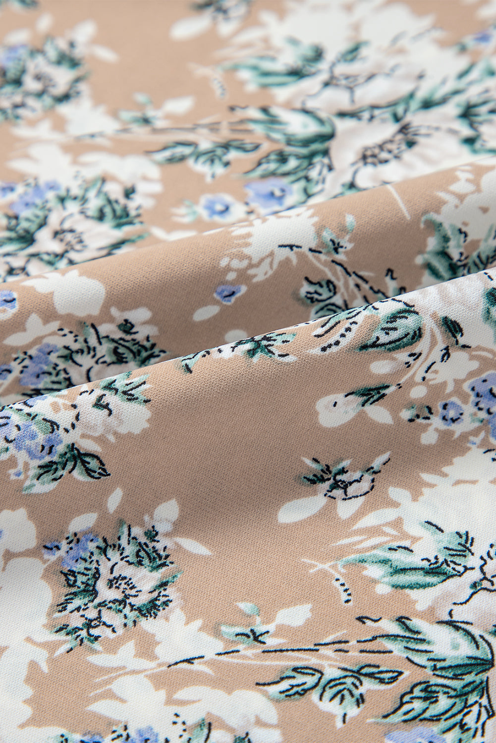 Floral Maple Grove Smocked Puff Sleeve Long Dress