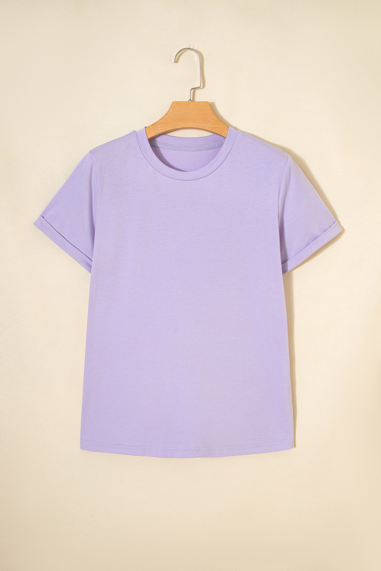 Everyday Timeless Purple Plain Crew-Neck Tee