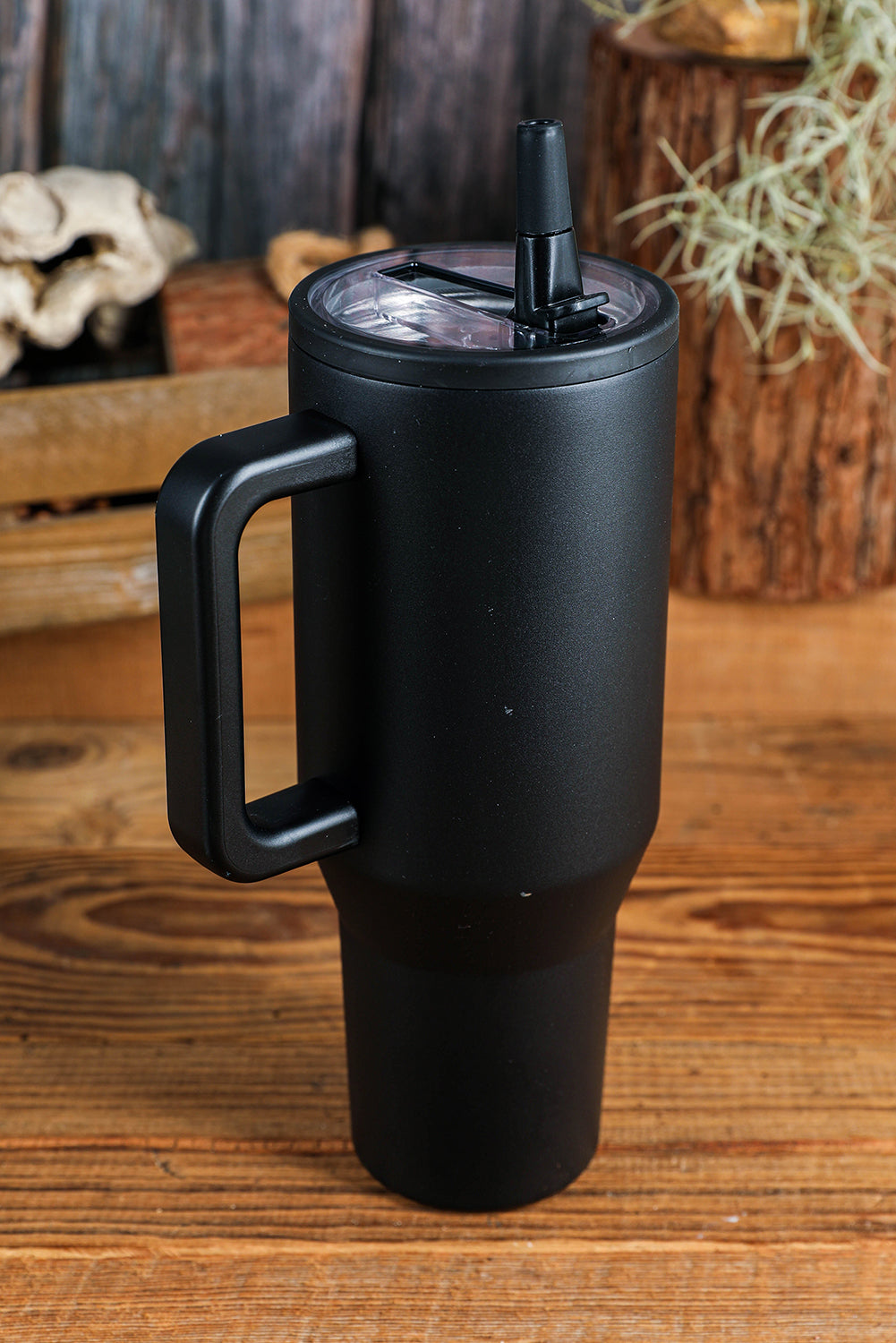 Handle Frosted Stainless Large Vacuum Cup with Straw 40oz