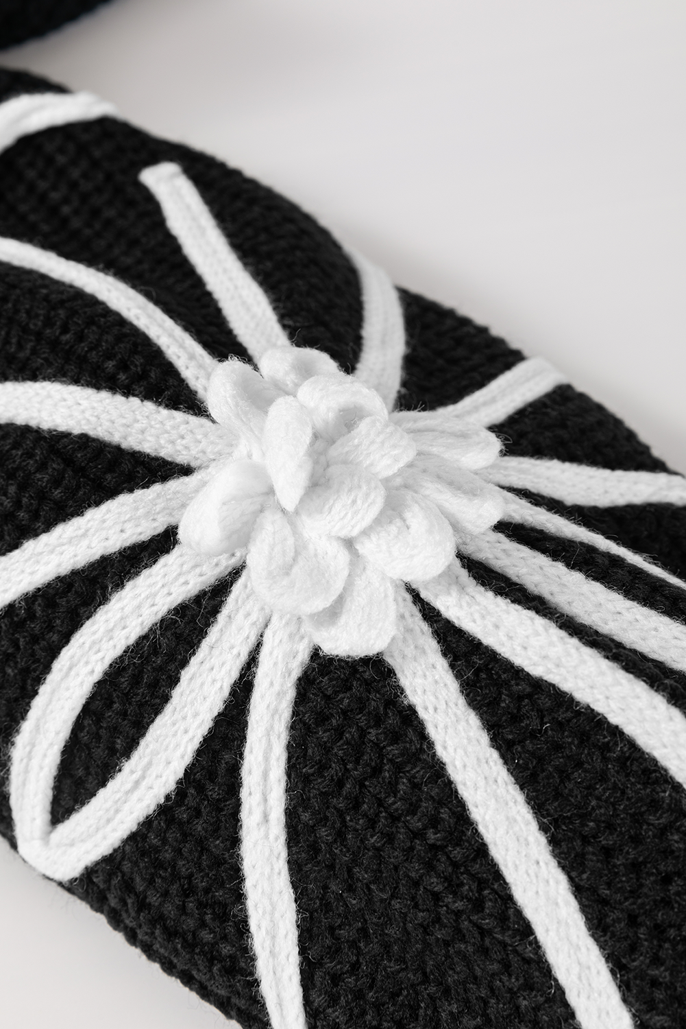 Open-Front Flower Embroidered Duster Cardigan in Black