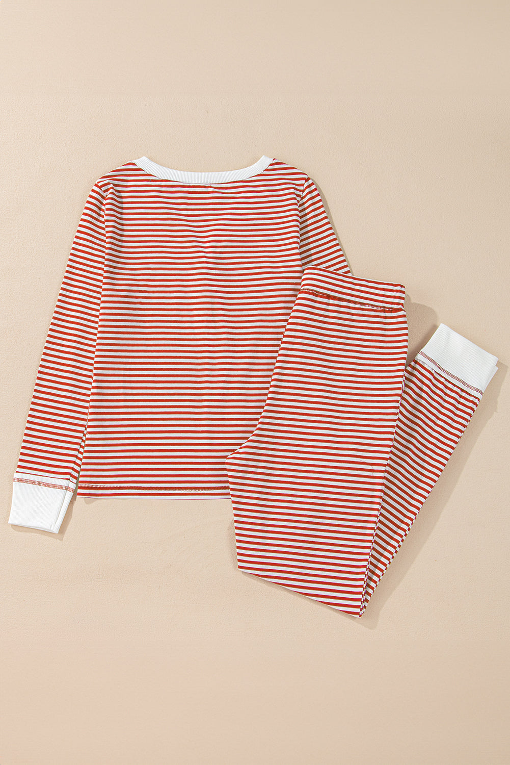 Button-Front V-Neck Top and Knotted Waist Pants Lounge Set
