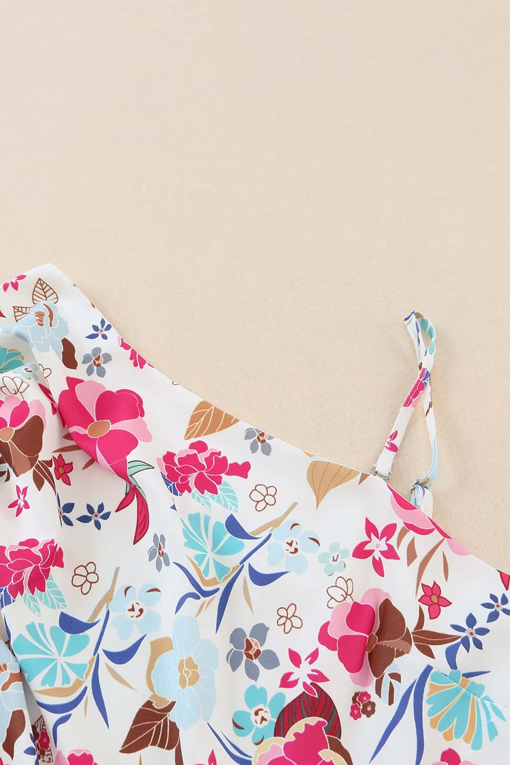 Romper for Women Floral-Print Slant Shoulder