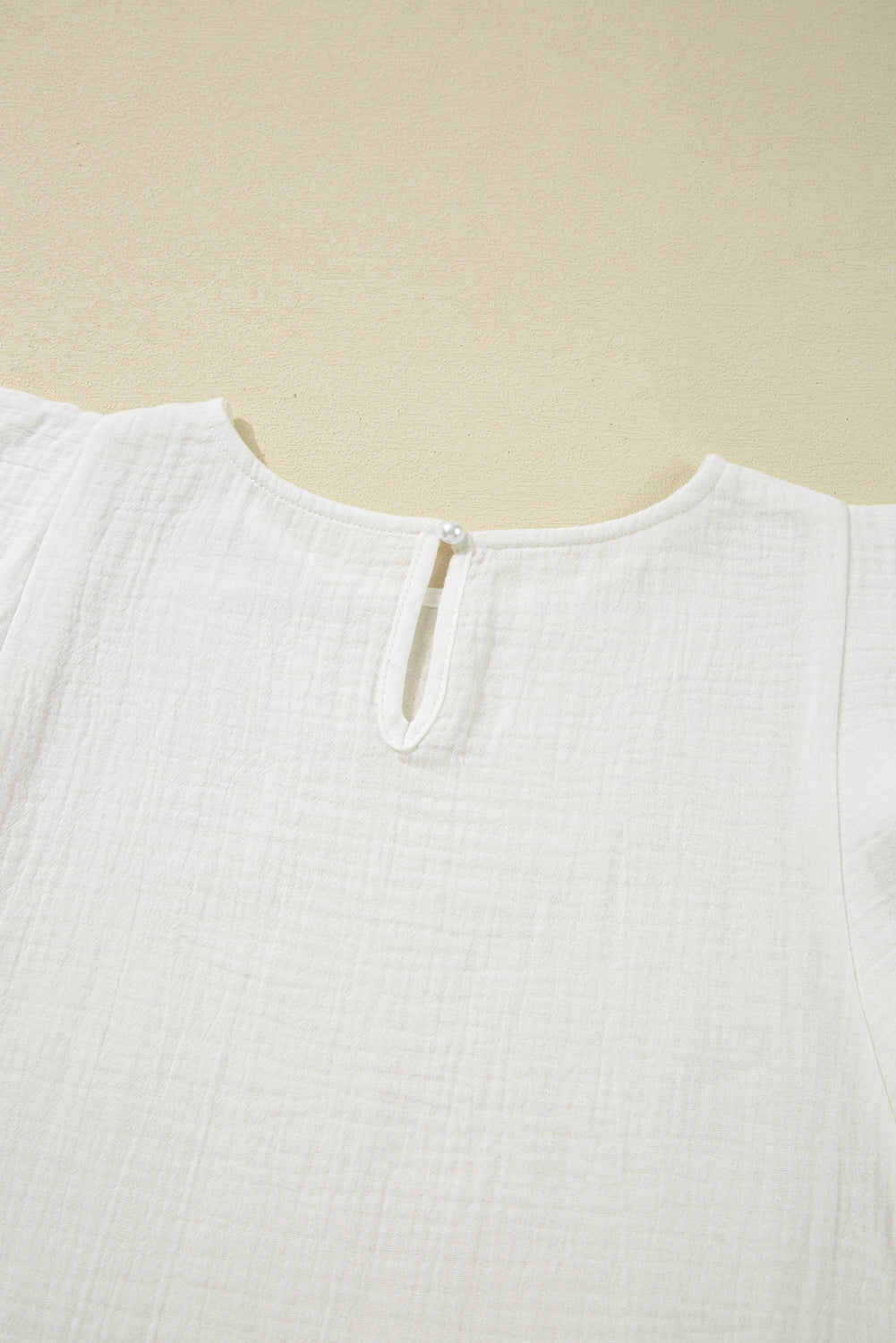 Crinkled Flutter Layered Ruffled Sleeve Blouse