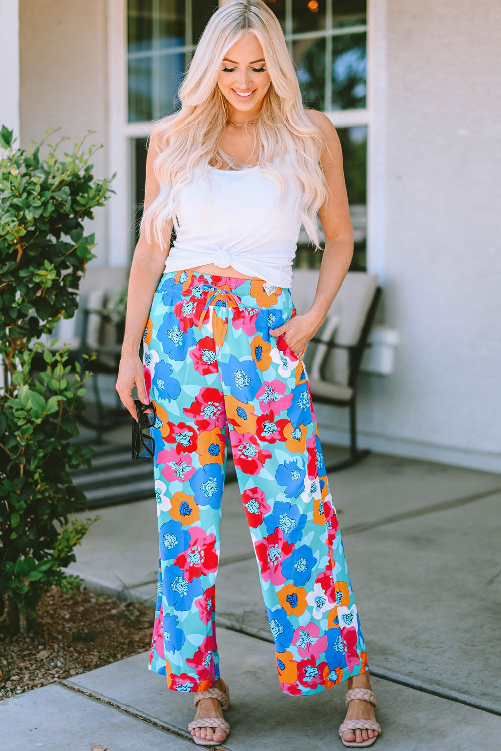 Women's Pants with Drawcord Wide Waistband