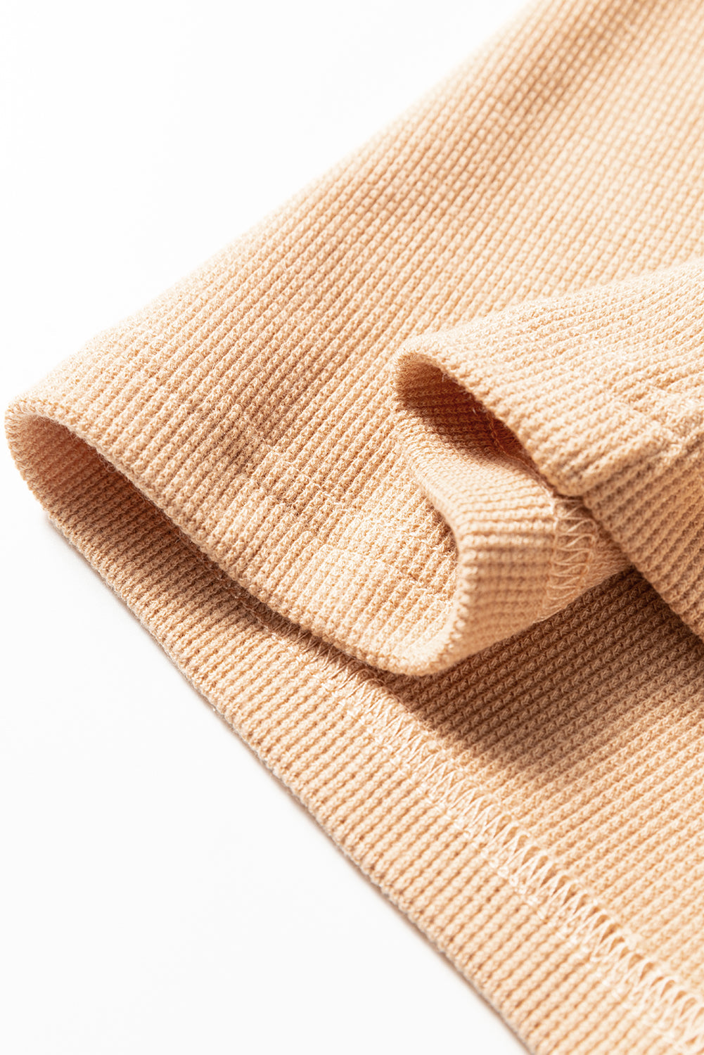 Colorblock Thermal Textured Knit Drop-Shoulder Henley Top