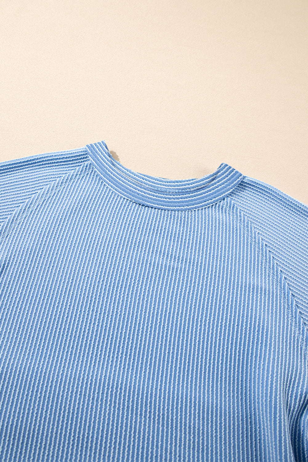 Sleeve Corded Lantern Top High-Waisted Ruffled Mini Skort Set in Sky Blue