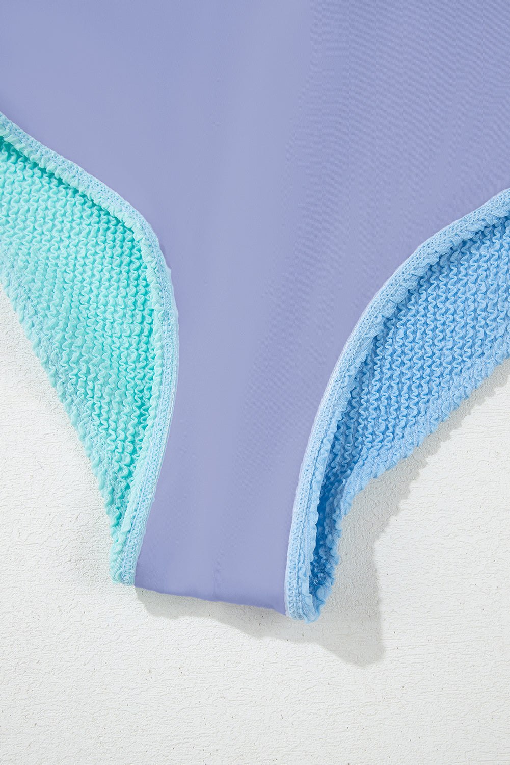 Square Corded Colorblock Neck Bikini Swimsuit in Sky Blue