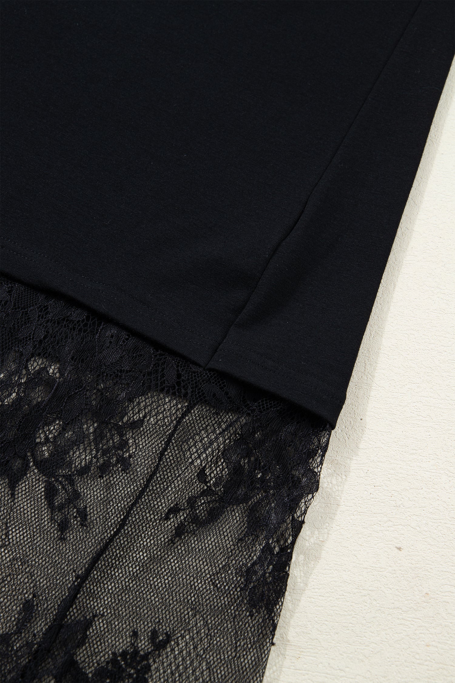 Patchwork Short-Sleeved Floral Short-Sleeved T Shirt Loose Maxi Dress in Black