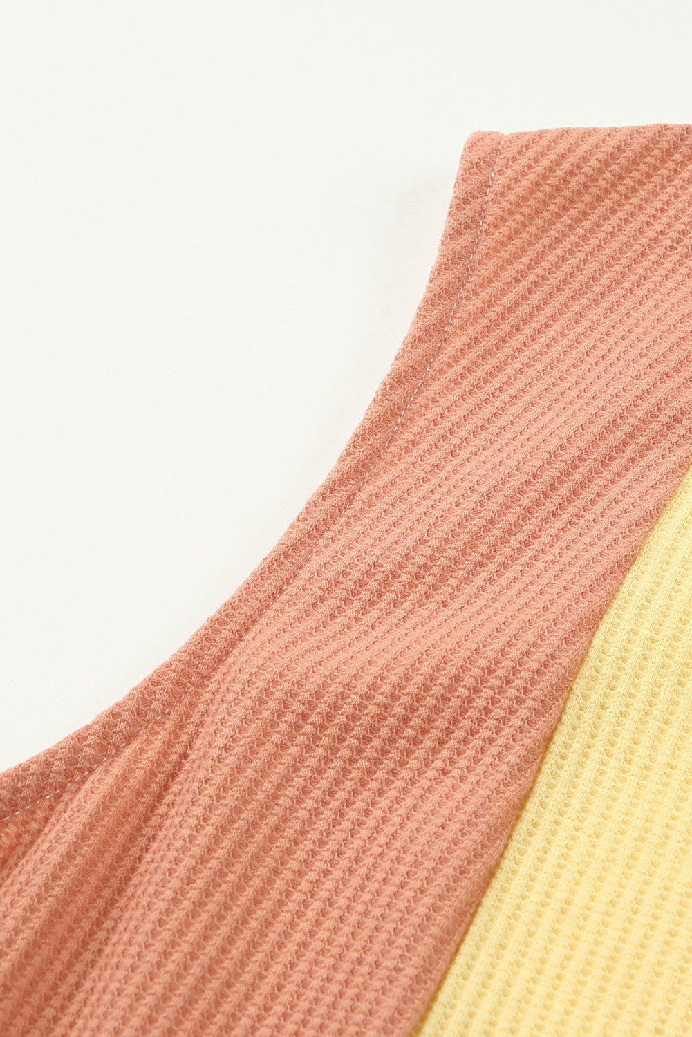Women's Tank Top Featuring Waffle Knitted V Neck