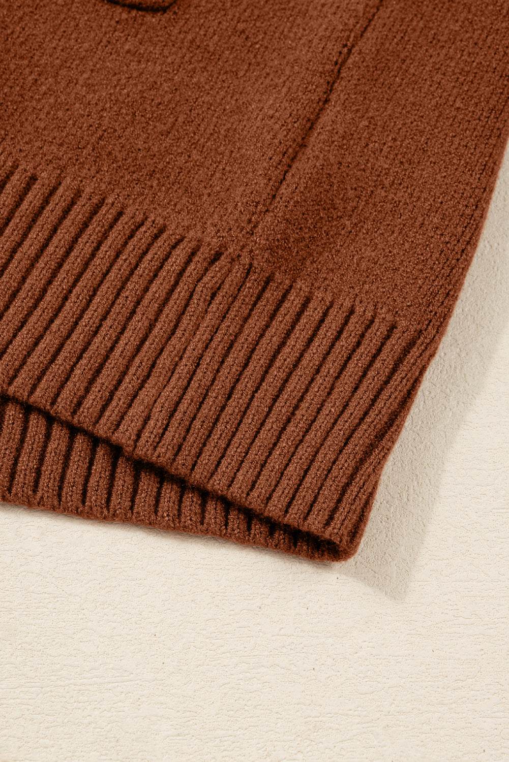 Neck Rib-Knit High Front Pockets Center Seam Shift Knit Top Dress