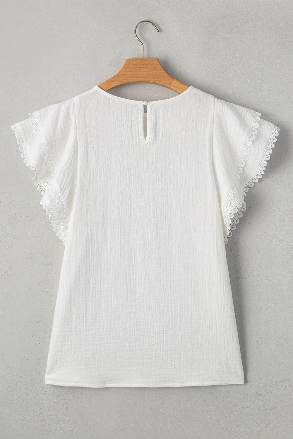 Crinkled Flutter Layered Ruffled Sleeve Blouse