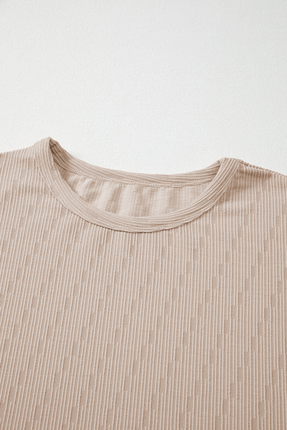 Solid Textured Long-Sleeved Top