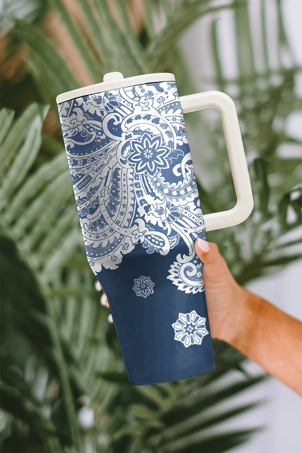 Pattern Print Retro Print Stainless Steel Portable Cup 40oz