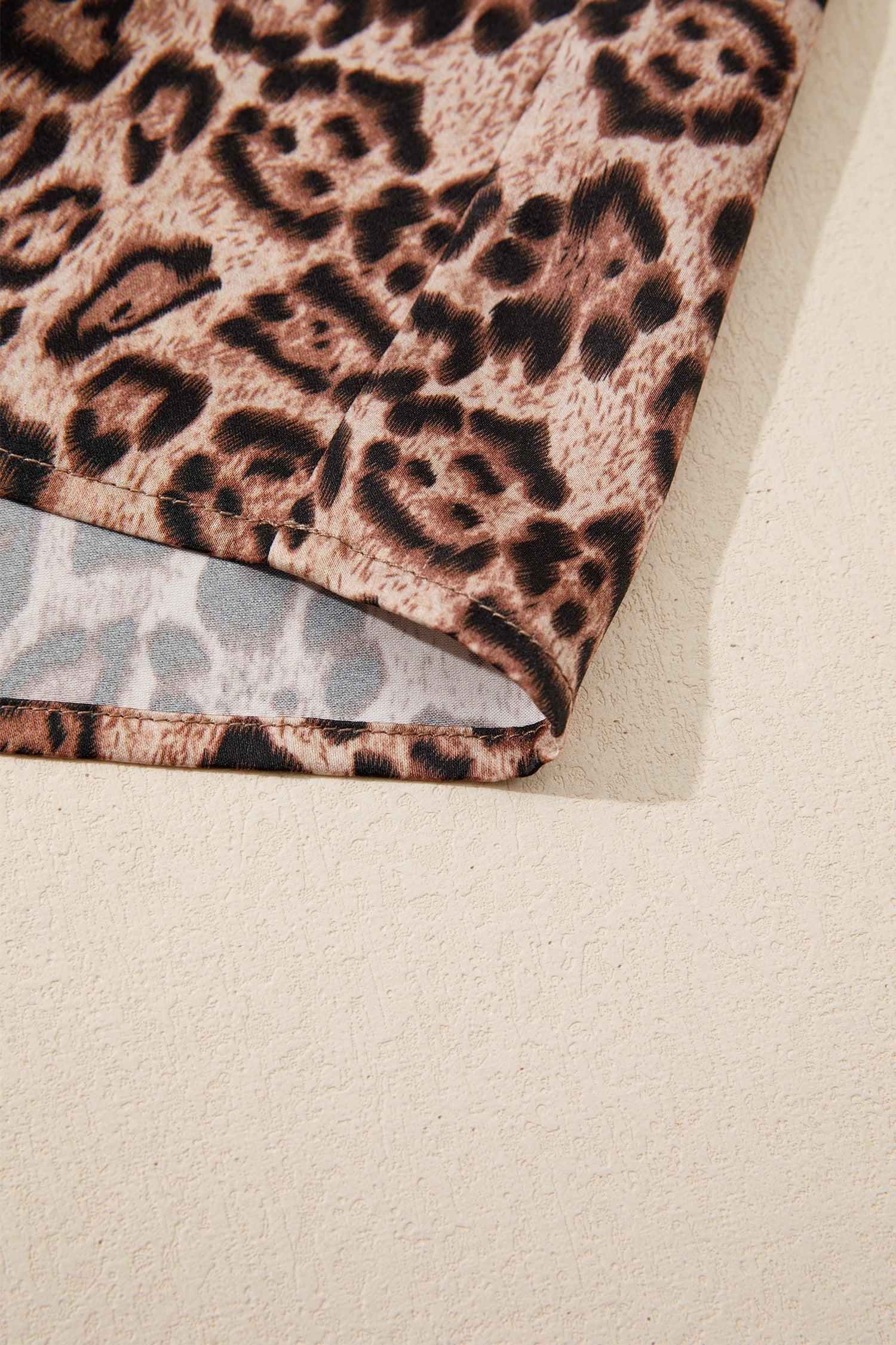 Tie Leopard Bow Puff Sleeve Blouse
