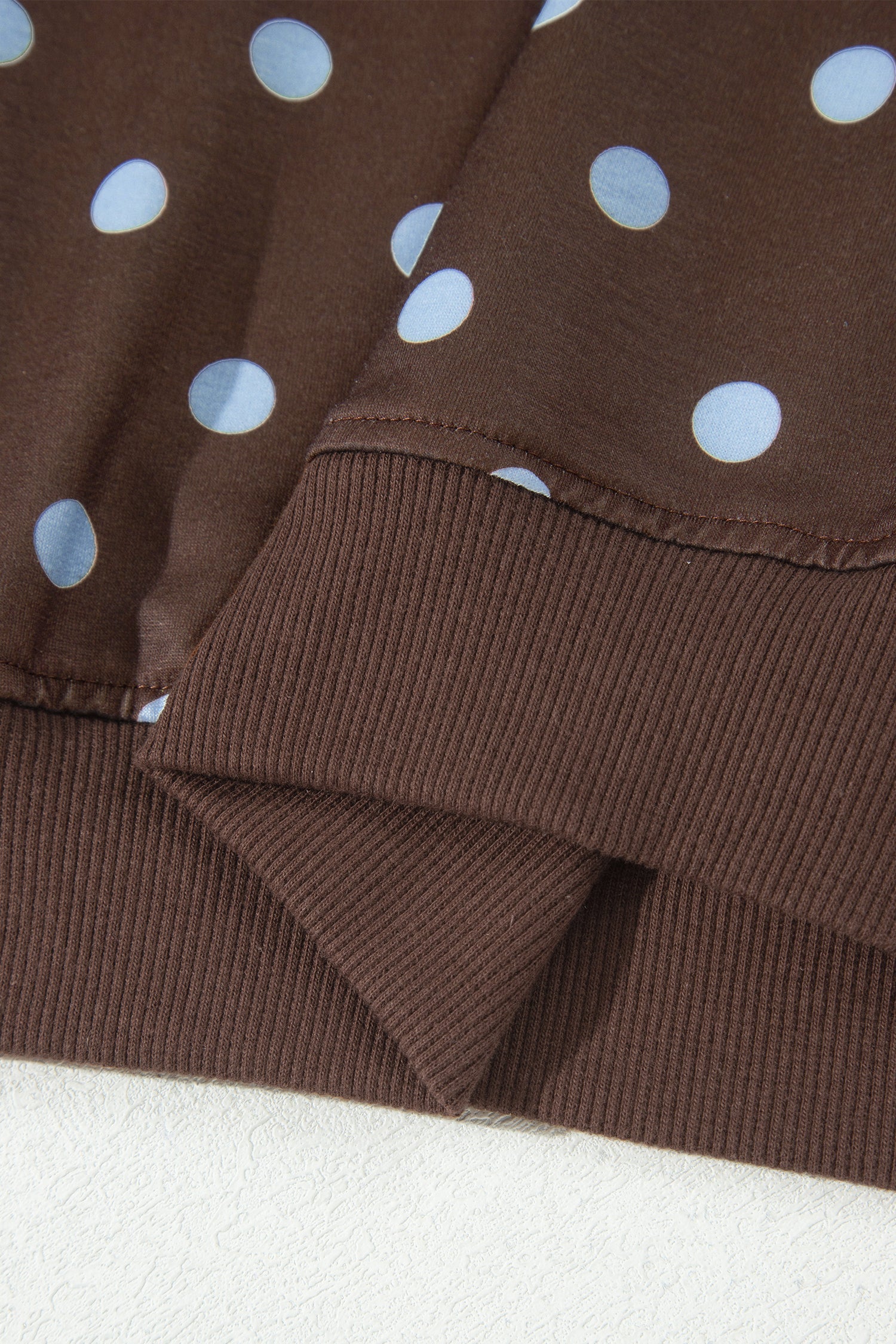 Pullover Embroidered Polka-Dot Embroidered Bow Detail 2pcs Skort Set in Brown