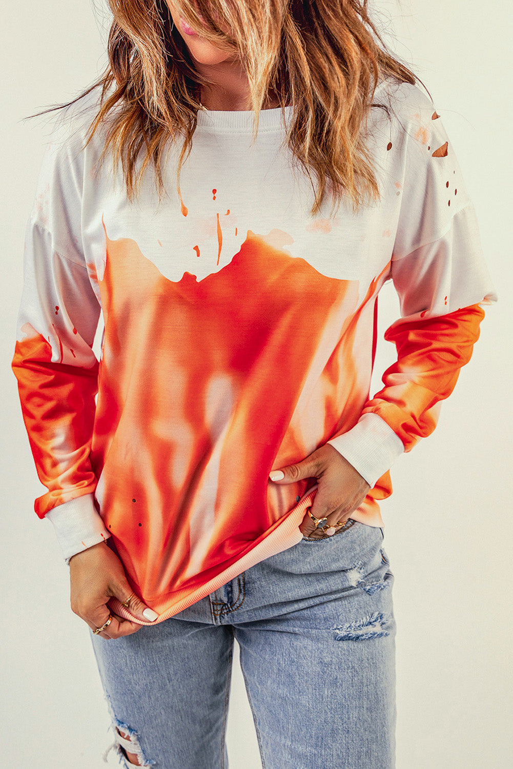 Sweat-shirt oversize à imprimé tie-dye