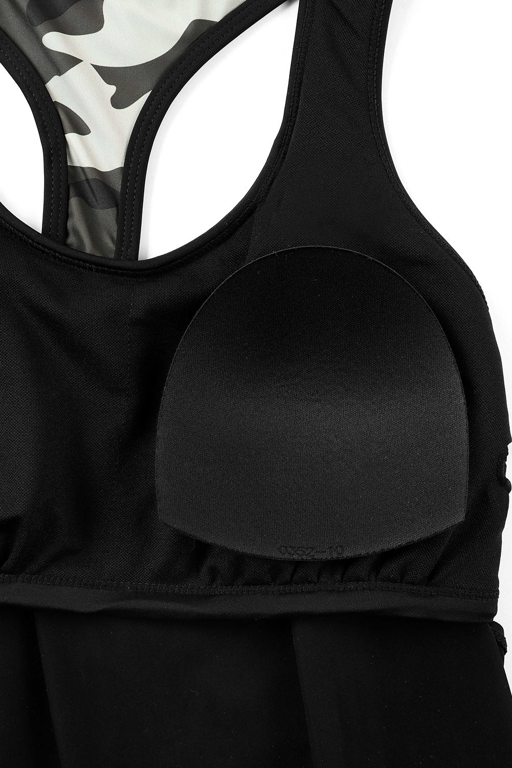 Ensemble de 2 pièces tankini imprimé à dos nageur à épissure contrastée